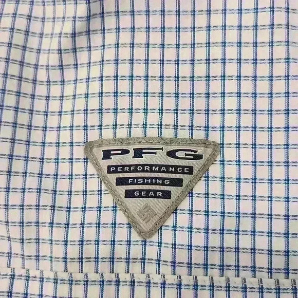 Columbia PFG Omnishade Super Tamiami, Checkered Blue/white, Men's Small - Picture 3 of 9